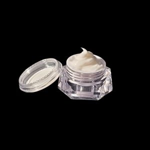 5g Plastic Diamond Shape Jars With Lids, Cosmetic Sample Travel Containers x 20